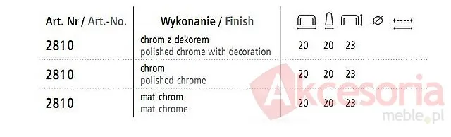 Gałka Aluminiowa 2810 Chrom Mat