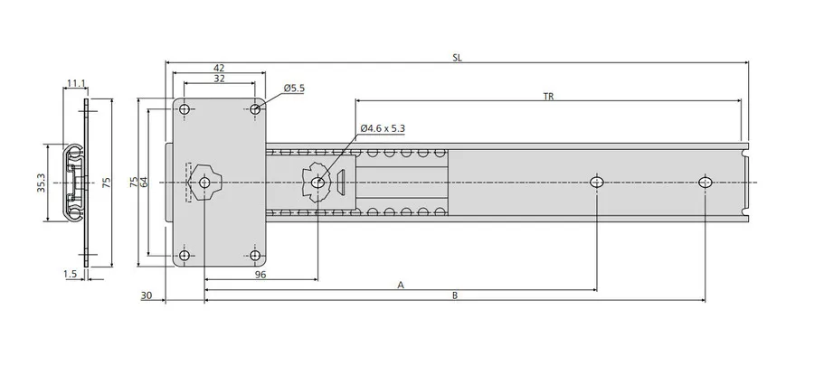 Prowadnica DZ1312-0040 Do Drzwi Chowanych Pionowych Accuride