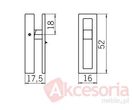 rysunek techniczny Kołatka 1590 z Kolekcji Nara Chrom