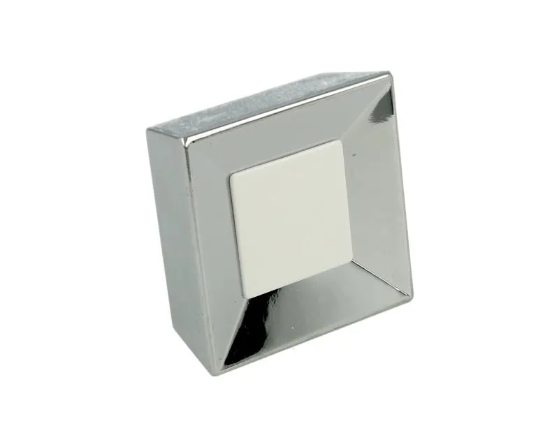 Gałka 2100 Chrom, Tworzywo-Białe