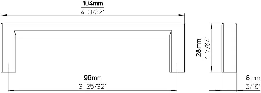 Uchwyt 2108 - aluminium / rozstaw 96 mm