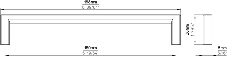 Uchwyt 2108 - efekt stali szlachetnej / rozstaw 160 mm