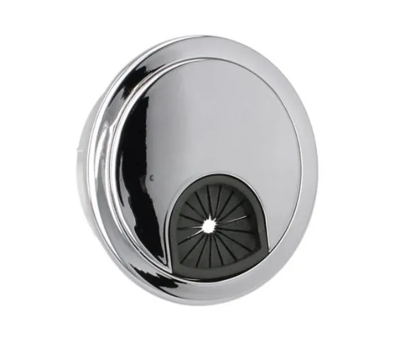 Przepust kablowy Siso plastikowy z gumką - chrom / fi 60 mm