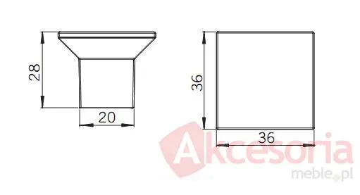 rysunek techniczny Gałka METALLEFFEKT 8045 - chrom mat / 36 mm