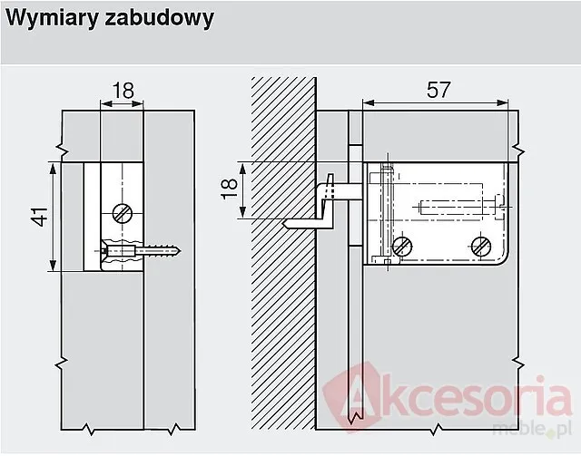 Zawieszka do szafek Blum lewa - biały