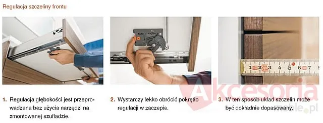 Tandembox TIP-ON PROWADNICE 559 Dł.40cm Wysuw100% 30kg