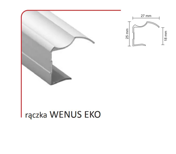 Rączka WENUS EKO do drzwi przesuwnych - srebrny / dł. 270 cm