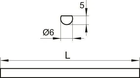 Pręt do zamka baskwilowego Siso X-922 - niklowany / dł. 100 cm / 1 sztuka
