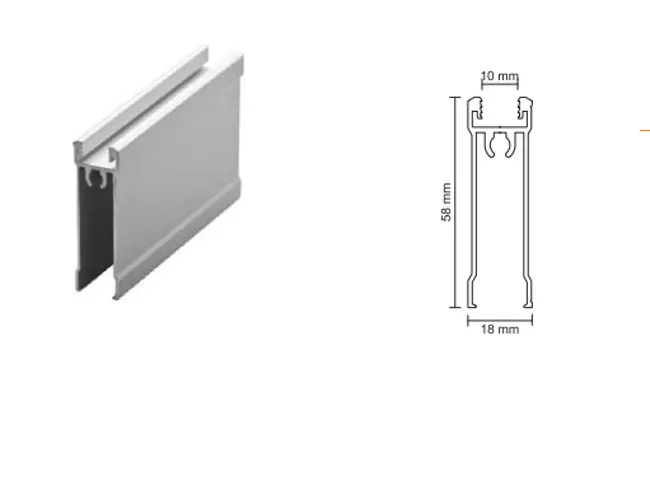 Listwa dolna 10 do drzwi przesuwnych - srebrny / dł. 170 cm