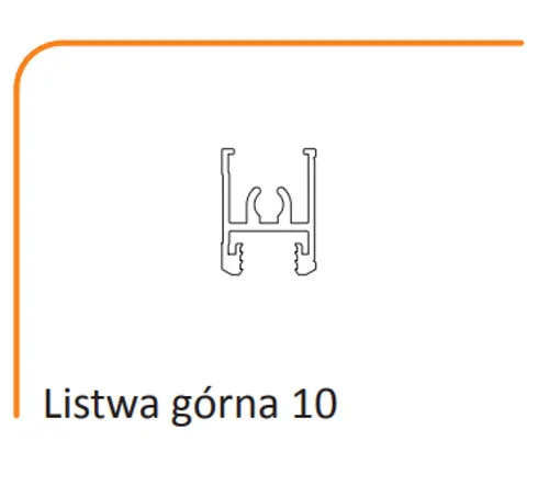 Listwa górna 10 do drzwi przesuwnych - srebrny / dł. 170 cm
