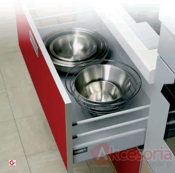 Szuflada Gamet Box  Wys=100mm Prowadnice 55cm SZARA Gamet