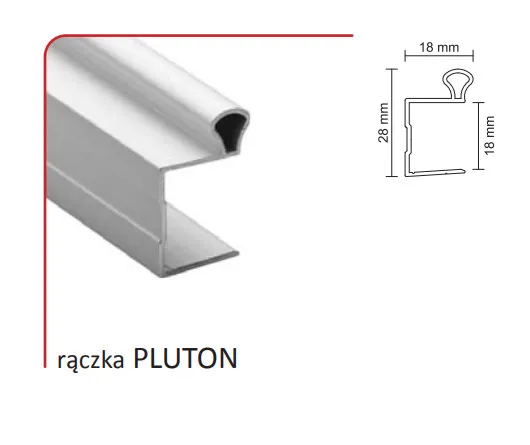 Rączka PLUTON 18/P do drzwi przesuwnych - srebrny / dł. 270 cm