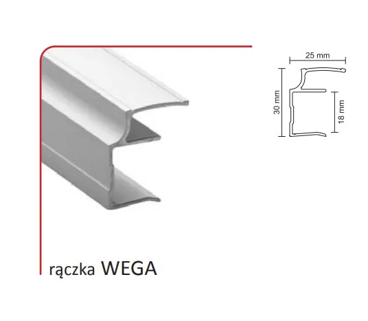 Rączka WEGA 18/P Do Drzwi Przesuwnych Jasny Brąz dł. 270 cm