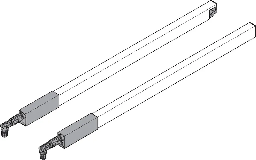 Reling podłużny kwadratowy TANDEMBOX ANTARO - szary / dł. 55 cm / kpl