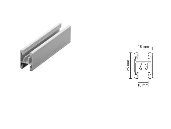 Łącznik H-25/10 do płyty gr. 10 mm - srebrny / dł. 300 cm