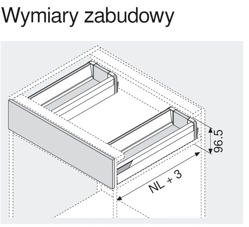 Szuflada Tandembox Wys.M=83mm ZLEWOZMYWAKOWA Dł.50cm 30kg SZARA