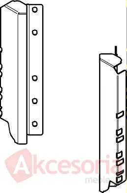 Uchwyty narożnej ścianki tylnej TANDEMBOX SPACE CORNER Z30D / wys. D=199 mm / biały