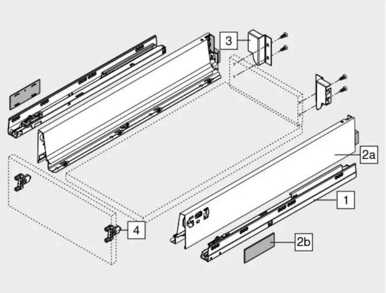 Szuflada TANDEMBOX ANTARO z hamulcem / wys. M=83 mm / dł. 60 cm / 65 kg / biały