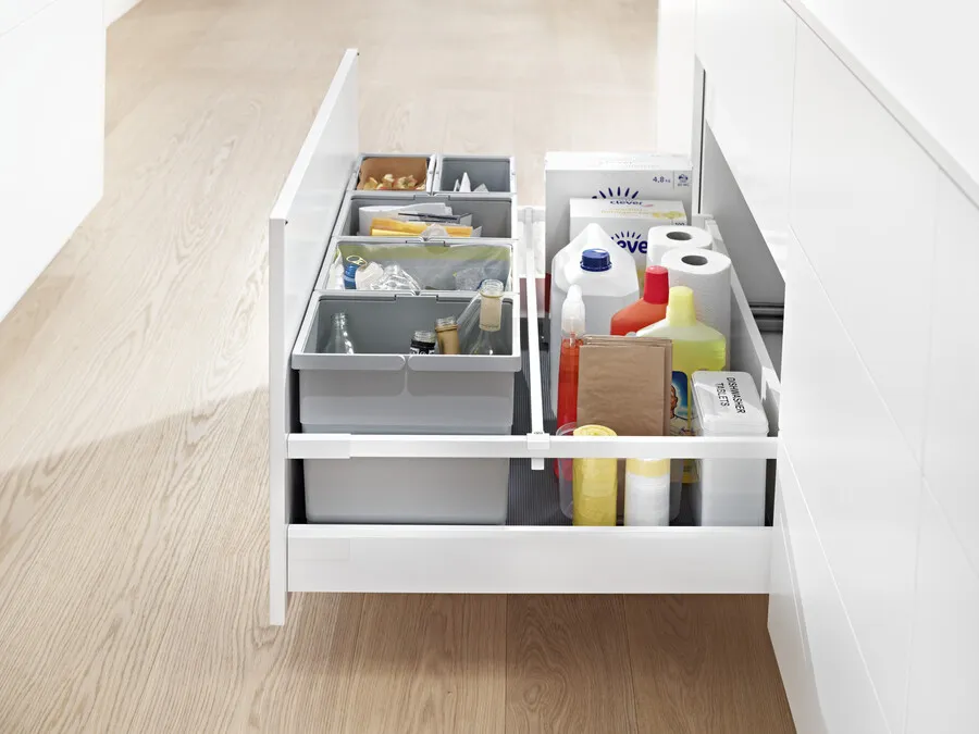 Szuflada TANDEMBOX ANTARO z hamulcem / wys. D=M+reling / dł. 40 cm / 30 kg / szary