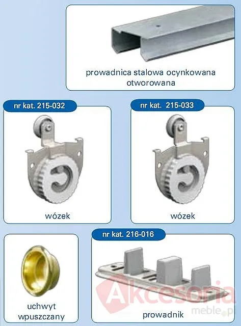 SLIDING Prowadnica 1219mm Do 2 Drzwi Przesuwnych 27kg 16-35mm St