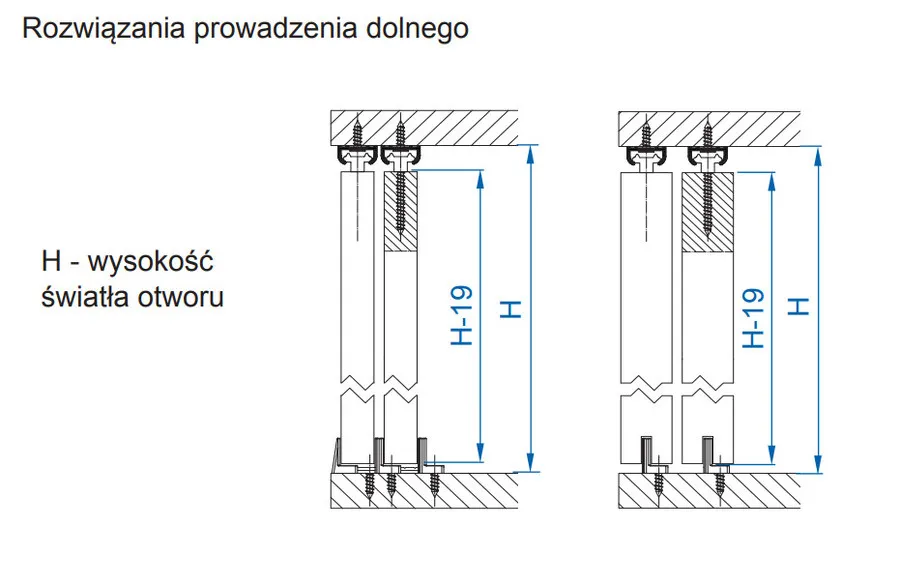 Zestaw APIS AP08 do 2 drzwi przesuwnych / dł. 80 cm / 9 kg