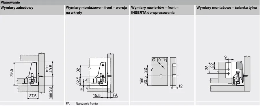 Szuflada TANDEMBOX ANTARO z hamulcem / wys. N=68 mm / dł. 50 cm / 30 kg / biały