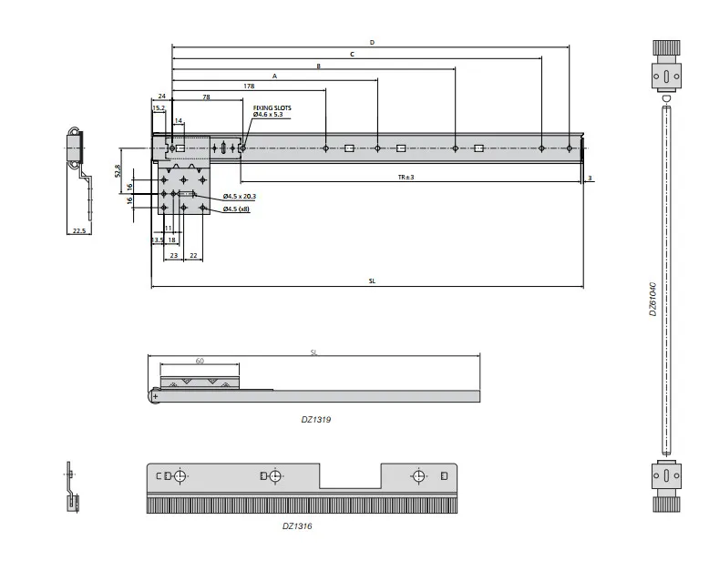 Pręt DZ61040 Dł.180cm Do Prowadnic 1316/1319