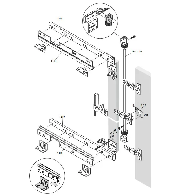 Pręt DZ61040 Dł.180cm Do Prowadnic 1316/1319