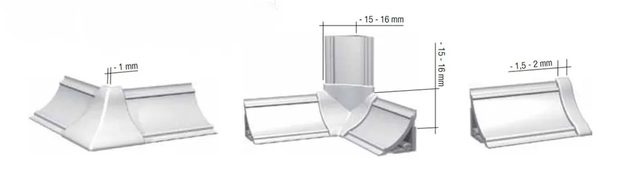 Zestaw kształtek do listwy COMPACT-LINE - biały / 12 szt. 