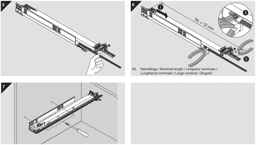 Stabilizacja boczna TANDEM BLUMOTION 560H do prowadnic o dł. 65-75 cm