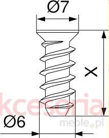 Wkręt EURO 662 / fi 6 mm / dł. 13 mm / łeb wpuszczany