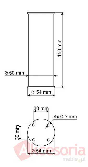 Nóżka aluminiowa NA11 aluminium naturalne wys. 18cm