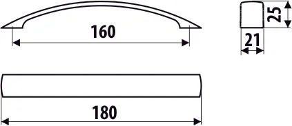 Uchwyt US16 - chrom satynowy / rozstaw 160 mm