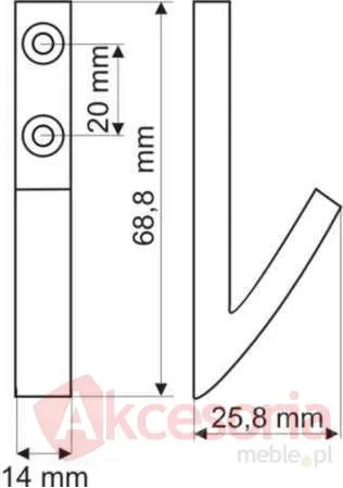 (W) Wieszak Aluminiowy WA05 Naturalne Aluminium