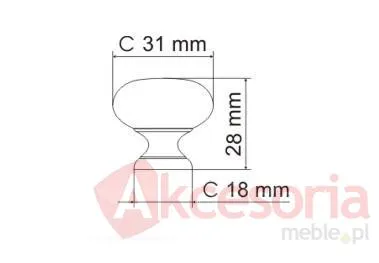 Gałka GN13 ZnAL chrom satynowy(W)