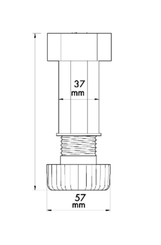 Nóżka z regulacją Wurth A1683360 - czarny / udźwig 250 kg / wys. 10 cm