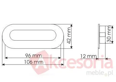 Uchwyt ZnAl MD12 Rozstaw 96 mm Chrom Satynowy