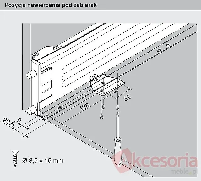 Szuflada METABOX 320N z hamulcem / wys. N=54 mm / dł. 50 cm / 25 kg / wysuw 75% / szary
