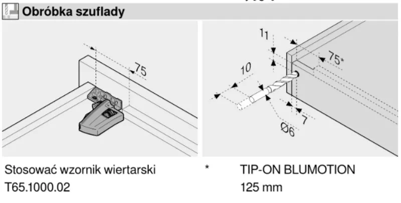 Prowadnica MOVENTO z Hamulcem 760H dł.40cm Wysuw 100% 40kg Blum