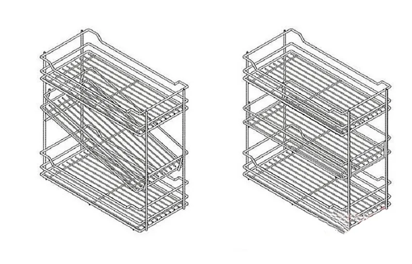 Półka do kosza Mini N do szafki 30  Efekt Chrom