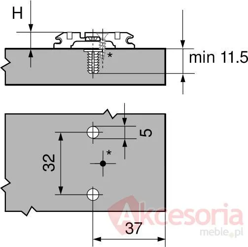Prowadniki CLIP 174H7130EXPANDO H=3mm Regul. Mimośrod. Op.=50szt