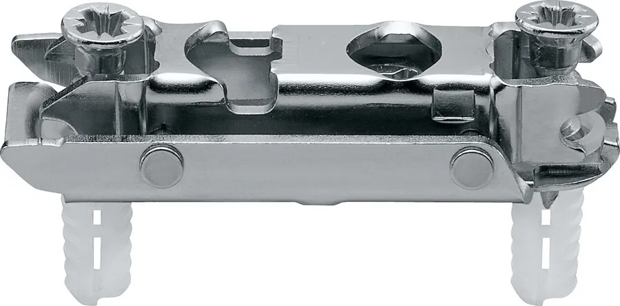 Prowadnik prosty do zawiasu CLIP - nikiel / dyst. 0 mm / wys. 8.5 mm / regul. mimośrodowa / Expando