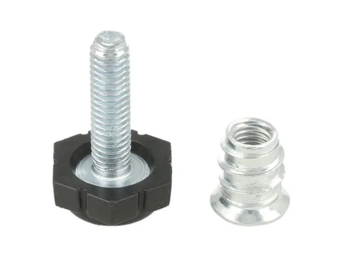 Regulator poziomu PI05 M6x16 metal tworzywo czarne H=27mm z mufką