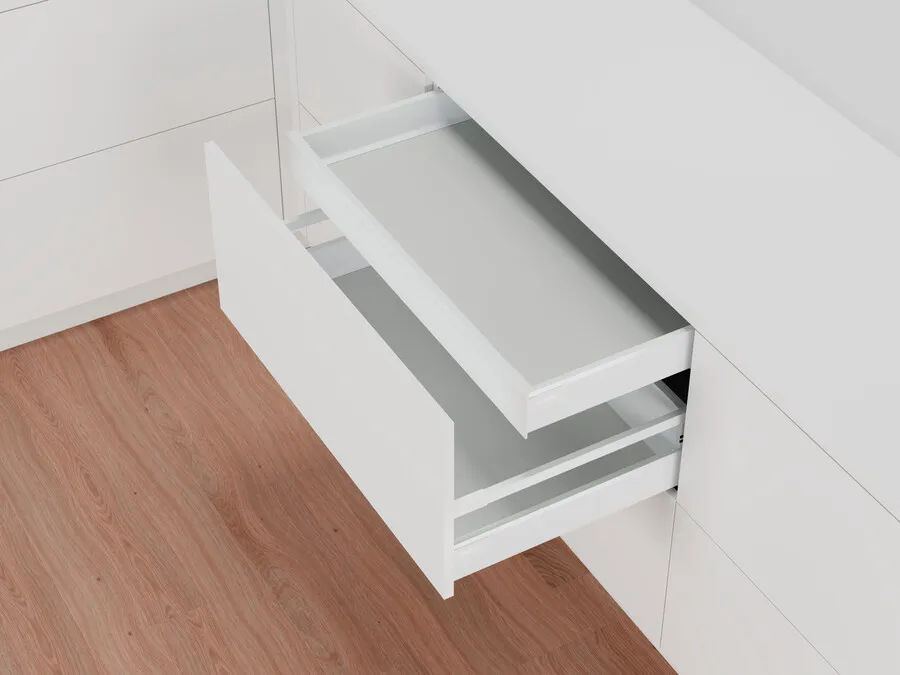 Szuflada wewnętrzna TANDEMBOX ANTARO z hamulcem / wys. M=83 mm / dł. 50 cm / 30 kg / biały