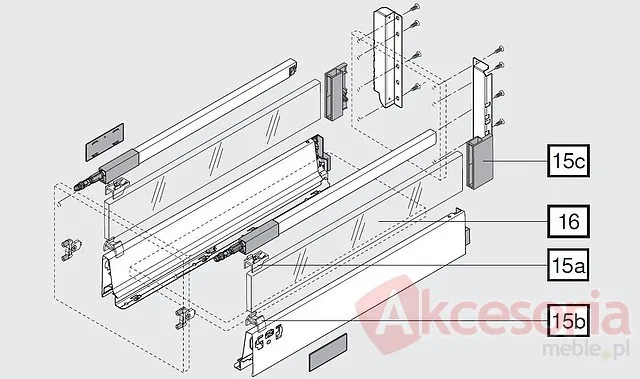 BOXSIDE Metal Z37A BIAŁY Do ANTARO Dł.65cm Wys.D 2szt+Mocowanie