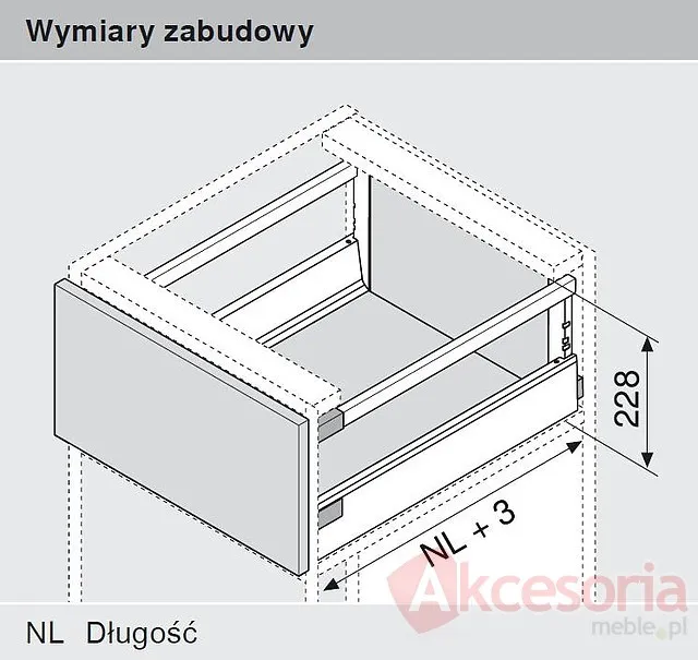 Tandembox ANTARO Wys.D=M+Z37A Głęb.50cm/Szer.40cm SZARA Hamulec