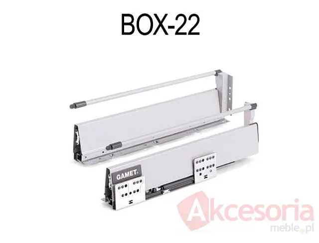 Szuflada Gamet Box Wys=154mm Gł.50cm +1reling SZARA