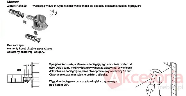 Złączka RAFIX 20 bez zaczepu - beżowy / płyta od 16 mm