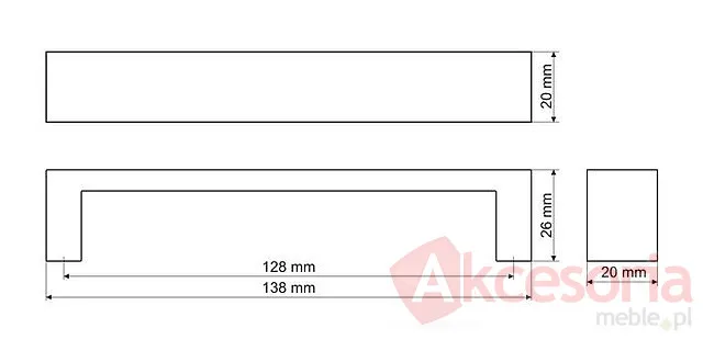 Uchwyt Aluminiowy UA59 aluminium naturalne Rozstaw 160mm