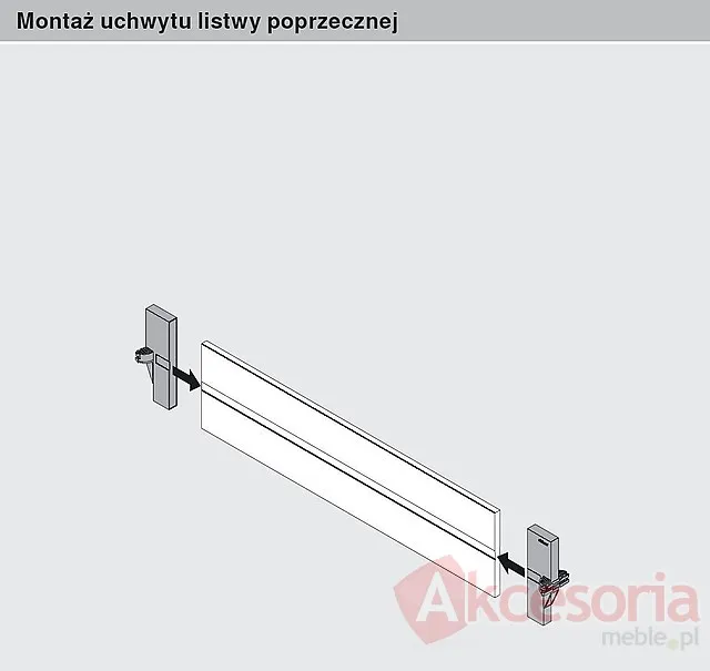 Orga-Line Listwa Poprzeczna Z40L777 SZARA  Stalowa Do szer.90cm do przycięcia